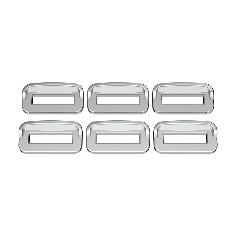 United Pacific Chrome Plastic Toggle Switch Label Cover With Visor For 2002+ Peterbilt (Card Of 6) 40960
