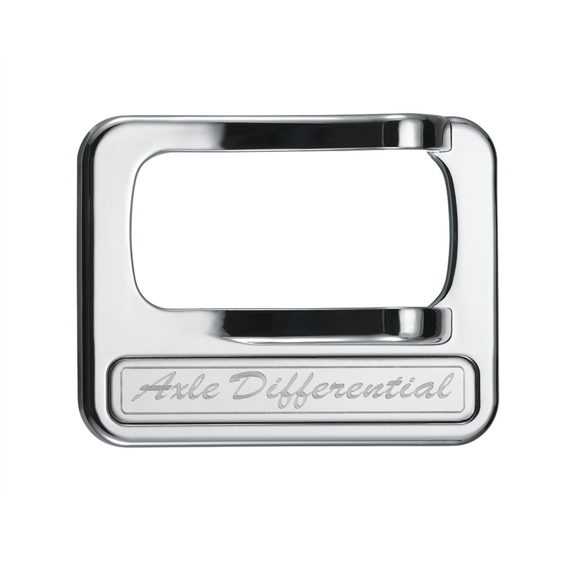 United Pacific Chrome Plastic Rocker Switch Cover With Stainless Plaque For Peterbilt Axle Differential 40975