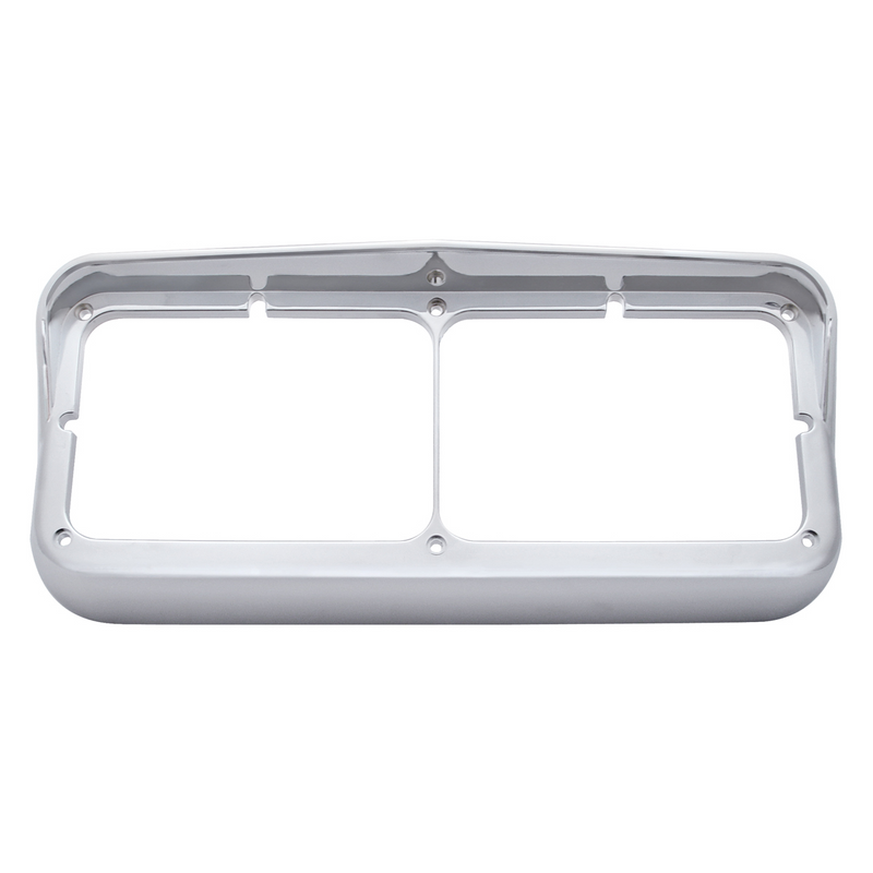 United Pacific Chrome Plastic Rectangular Dual 4" X 6" Headlight Bezel With Visor (Bulk) 40983B