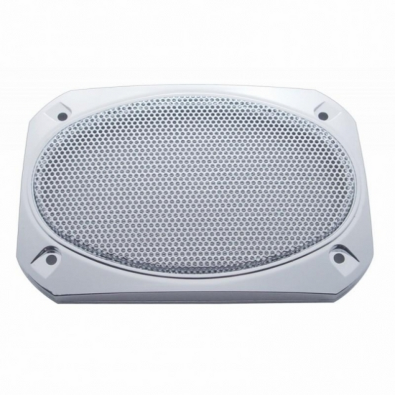 United Pacific Chrome 6-3/8" X 4-5/16" Speaker Covers For Various Peterbilt Models (Pair) 40987