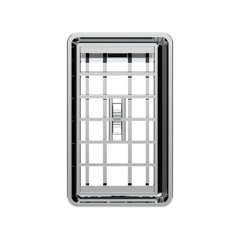 United Pacific Chrome Plastic A/C Vent With Cross Grids for 1989-2010 Freightliner FLD/Classic Driver 41025