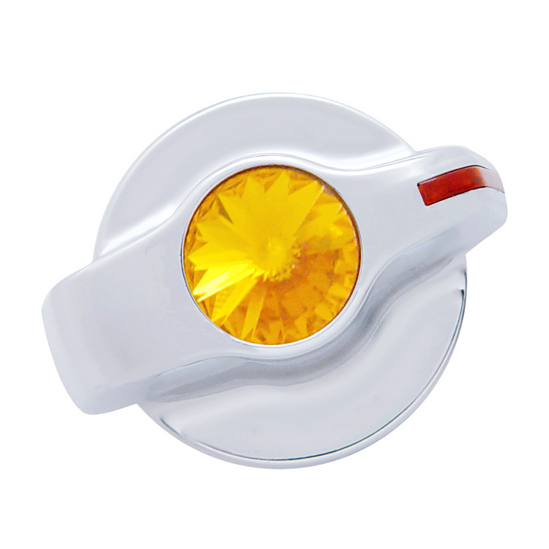 United Pacific Chrome Plastic A/C Control Knob With Crystal- Amber Crystal 41123