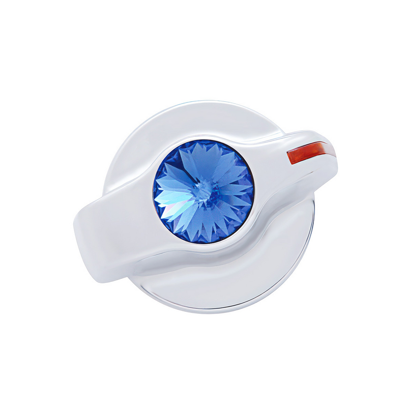 United Pacific Chrome Plastic A/C Control Knob With Crystal Blue Crystal 41124