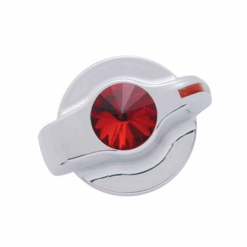 United Pacific Chrome Plastic A/C Control Knob With Crystal Red Crystal 41128