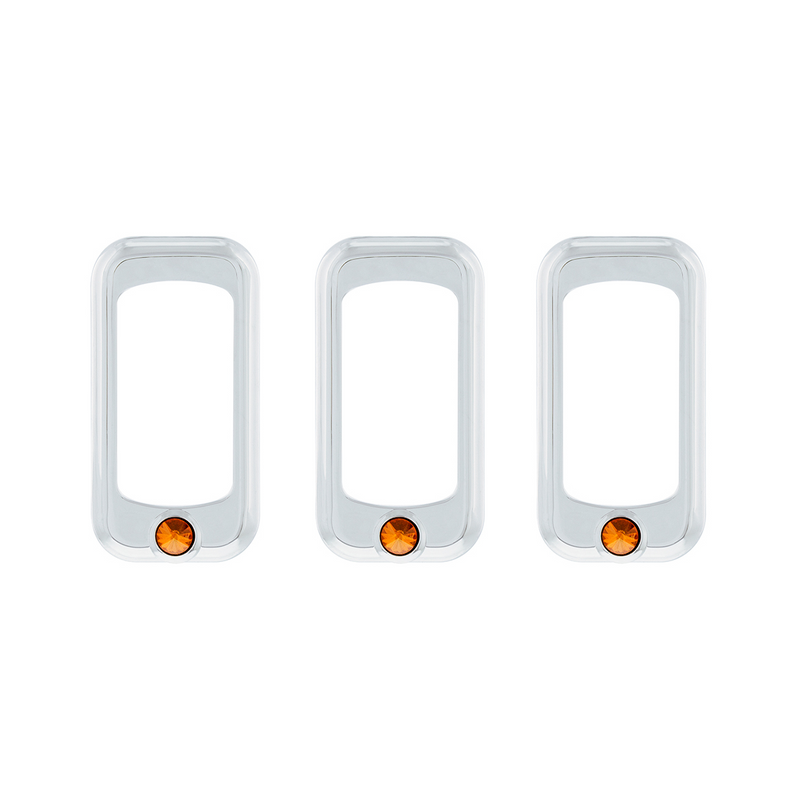 United Pacific Rocker Switch Bezel For Peterbilt/ Kenworth With Copper Crystal (3-Pack) 41141