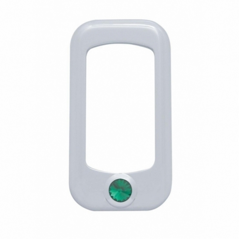 United Pacific Rocker Switch Bezel For Peterbilt/ Kenworth With Green Crystal (3-Pack) 41144