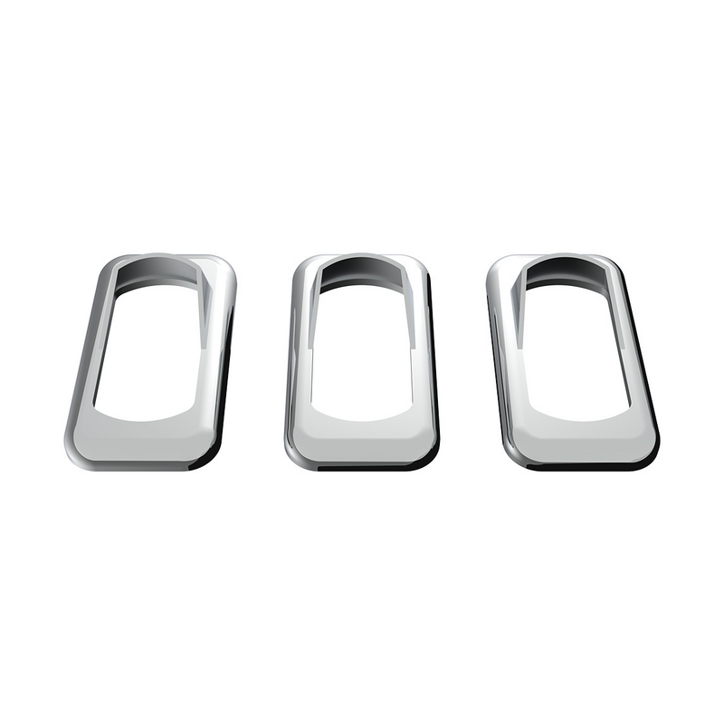 United Pacific Chrome Plastic Rocker Switch Bezels With Switch Guard (3-Pack) 41147