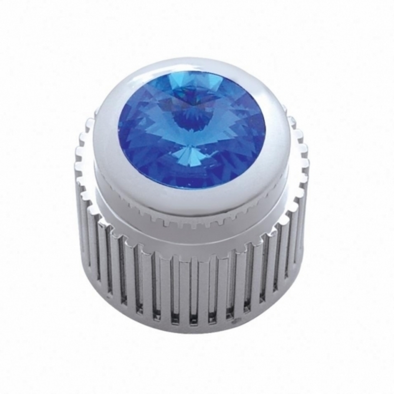 United Pacific Chrome Plastic Control Knob With Blue Crystal 41152