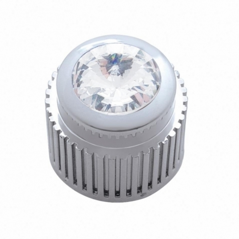 United Pacific Chrome Plastic Control Knob With Clear Crystal 41153