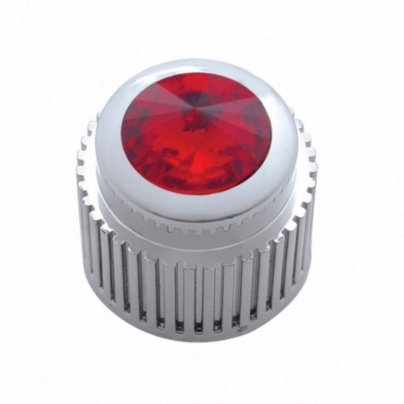 United Pacific Chrome Plastic Control Knob With Red Crystal 41156