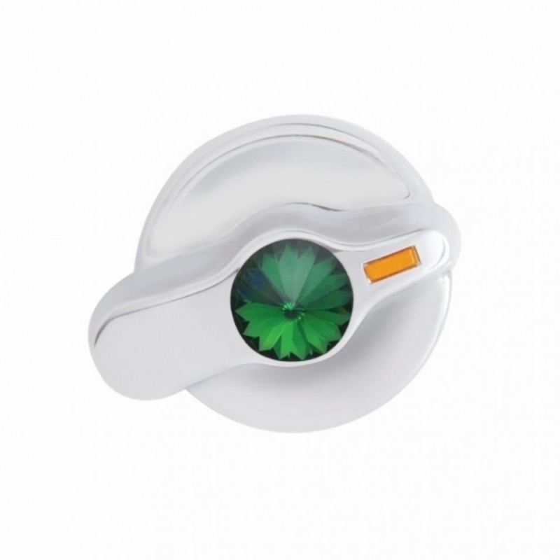 United Pacific Signature Series A/C Control Knob With Color Crystal For International Trucks Green Crystal 41311