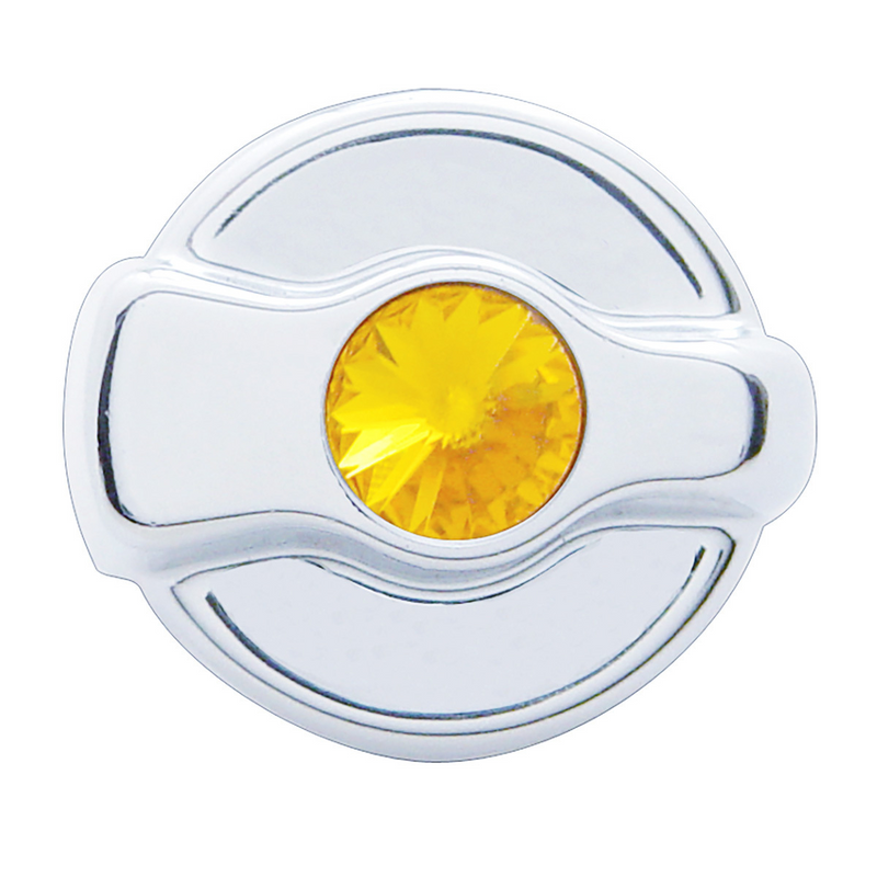 United Pacific Chrome Plastic A/C Control Knob For 2005 & Older Peterbilt Amber Crystal 41322