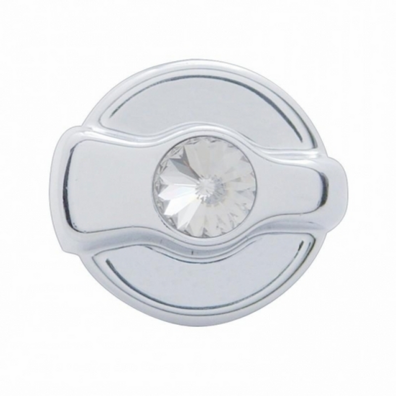 United Pacific Chrome Plastic A/C Control Knob For 2005 & Older Peterbilt- Clear Crystal 41324