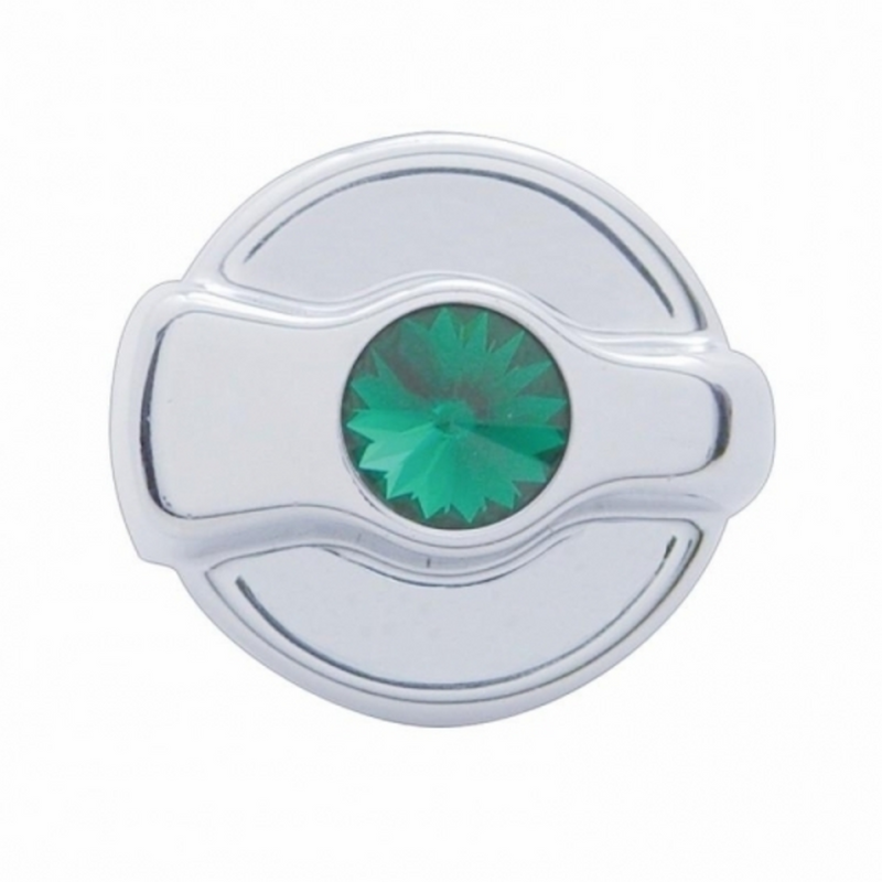 United Pacific Chrome Plastic A/C Control Knob For 2005 & Older Peterbilt- Green Crystal 41325
