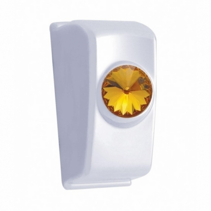 United Pacific Chrome Rocker Switch Plug With Amber Crystal For 2006+ Kenworth (Card Of 2) 41352