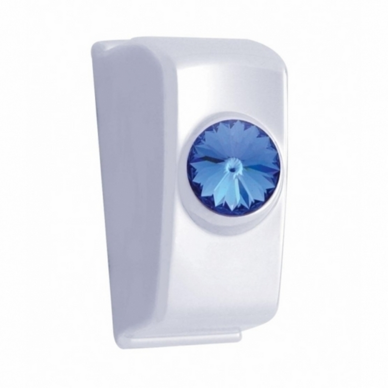 United Pacific Chrome Rocker Switch Plug With Blue Crystal For 2006+ Kenworth (Card Of 2) 41353