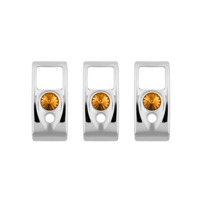 United Pacific Rocker Switch Cover With Amber Crystal For 2006+ Kenworth (Card Of 3) 41414