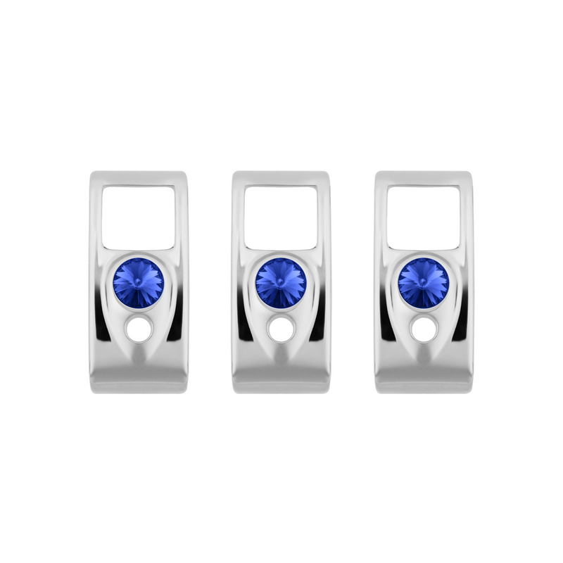 United Pacific Rocker Switch Cover With Blue Crystal For 2006+ Kenworth (Card Of 3) 41415