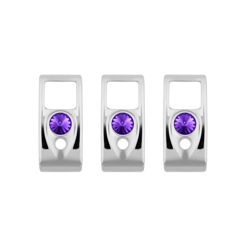 United Pacific Rocker Switch Cover With Purple Crystal For 2006+ Kenworth (Card Of 3) 41418