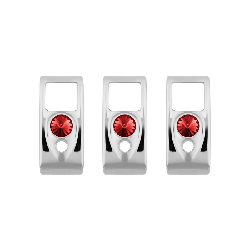 United Pacific Rocker Switch Cover With Red Crystal For 2006+ Kenworth (Card Of 3) 41419