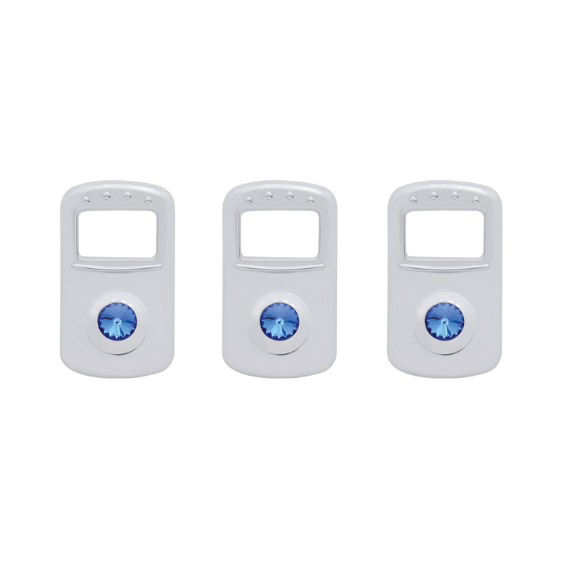 United Pacific Rocker Switch Cover For Kenworth/Peterbilt Blue Crystal (Card of 3) 41703