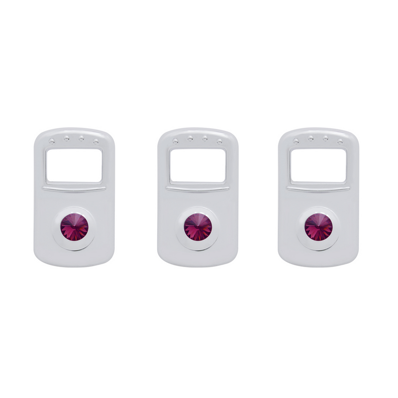 United Pacific Rocker Switch Cover For Kenworth/Peterbilt- Purple Crystal (Card of 3) 41706