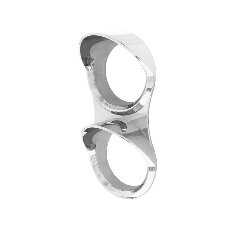 United Pacific Chrome Small 2 Gauge Cover With Visor For Mack 41852