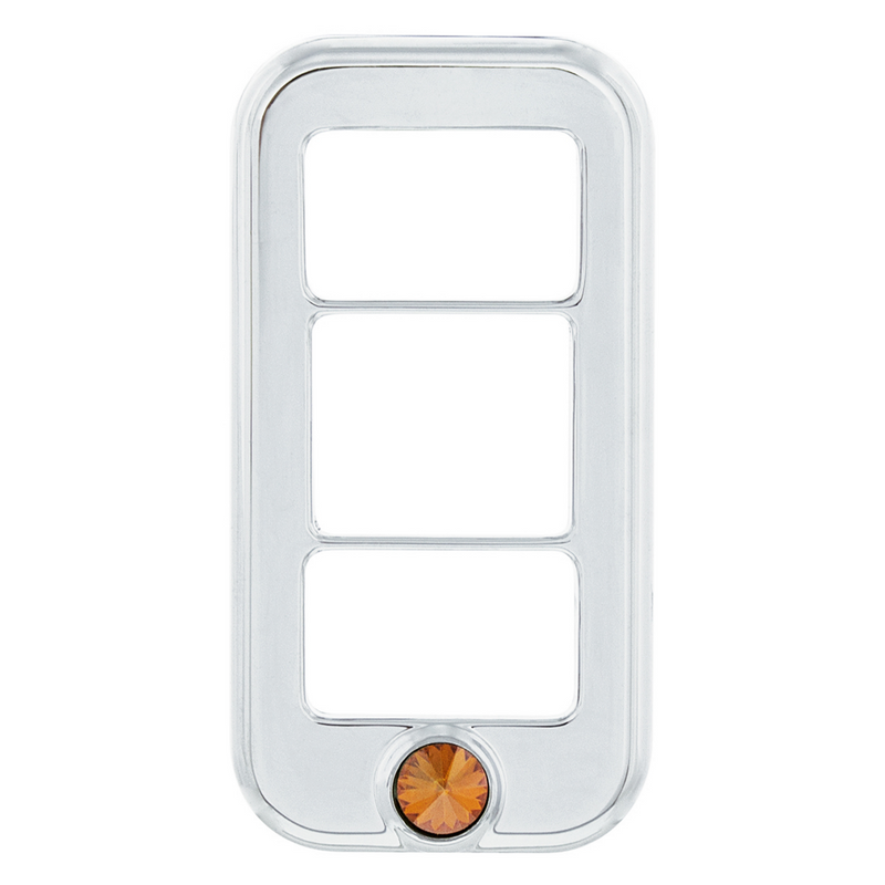 United Pacific Rocker Switch Cover With 3 Openings & Copper Crystal For Freightliner (3-Pack) 42040
