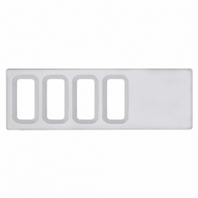United Pacific Chrome Plastic Dash Switch Panel Cover For International 4 Openings 42217