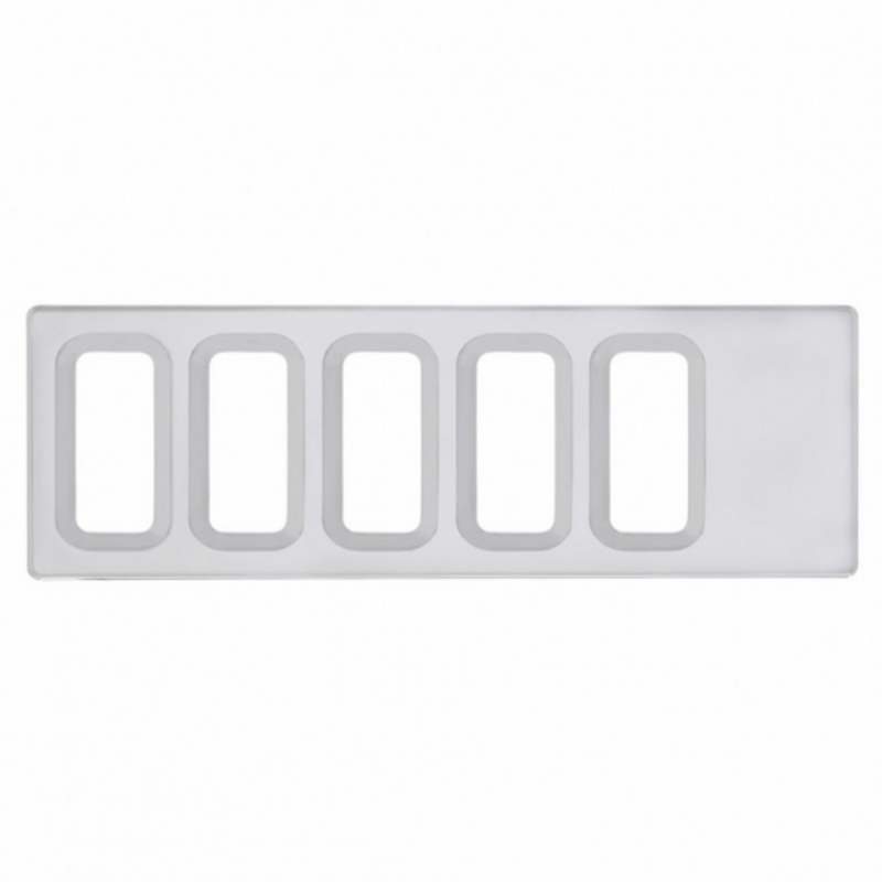United Pacific Chrome Plastic Dash Switch Panel Cover For International 5 Openings 42218