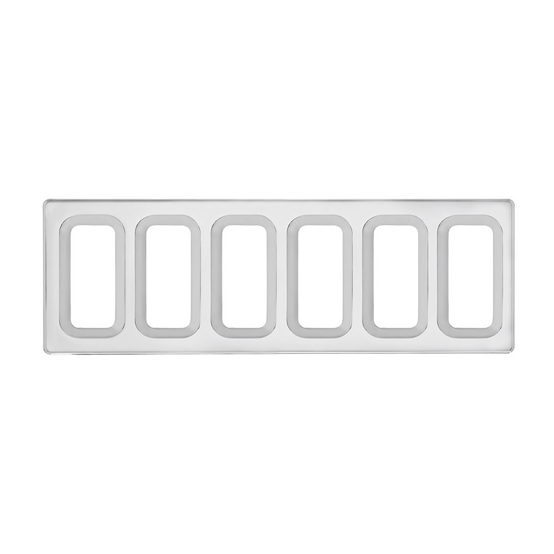 United Pacific Chrome Plastic Dash Switch Panel Cover For International 6 Openings 42219