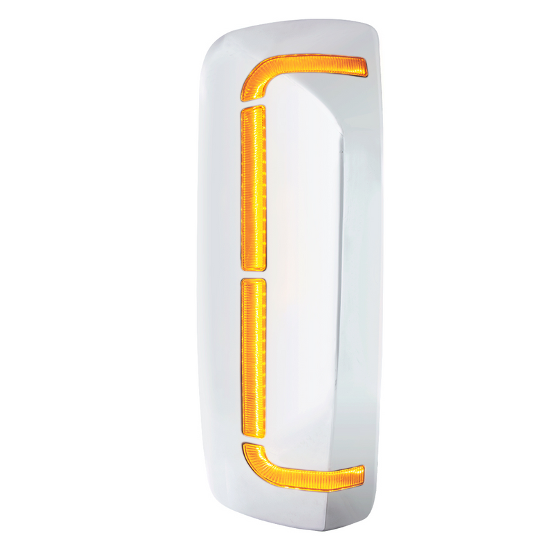 United Pacific 59 LED Chrome Mirror Cover With Sequential LED For 2012-2024 Volvo VNL Passenger 42233