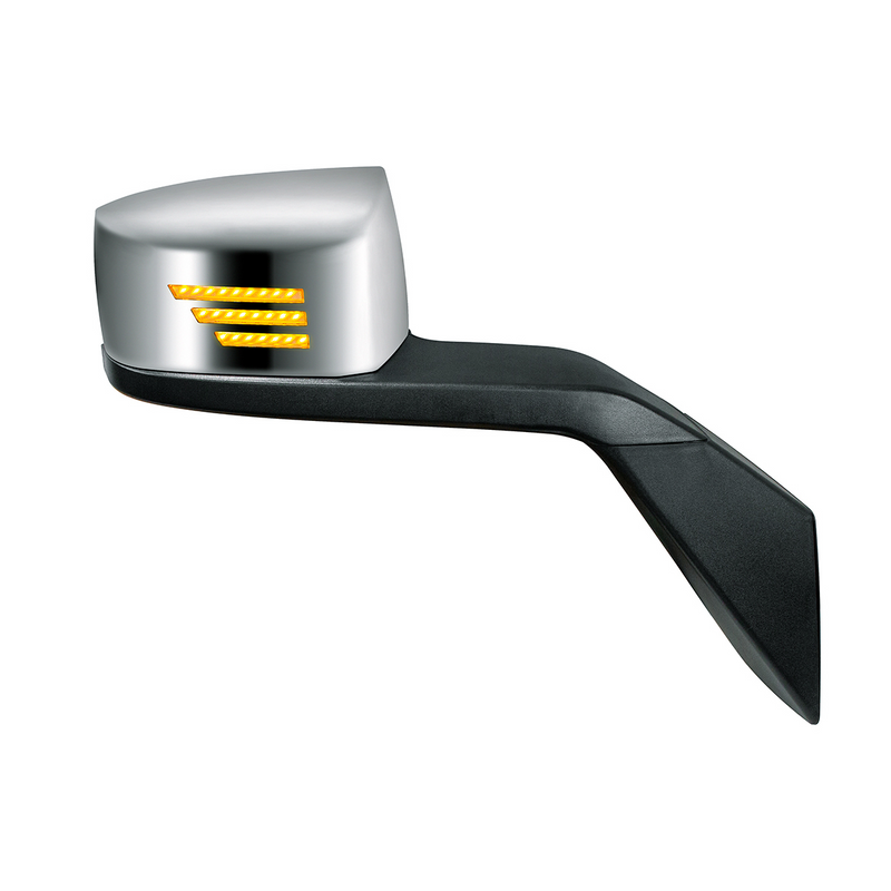 United Pacific Chrome Hood Mirror Assembly With Sequential LED Turn Signal For 2004-2017 Volvo VNL-Passenger 42235