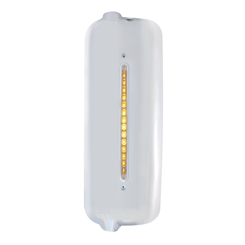 United Pacific Mirror Cover With 14 LED 12" Light Bar For 2005 & Older Freightliner (Driver) Amber LED/Clear Lens 42320