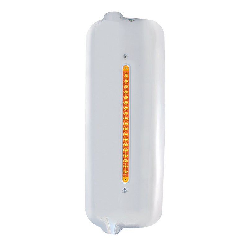 United Pacific Mirror Cover With 19 Amber LED 12" Reflector Light Bar For Pre-2005 FL Century- Driver -Amber Lens 42322