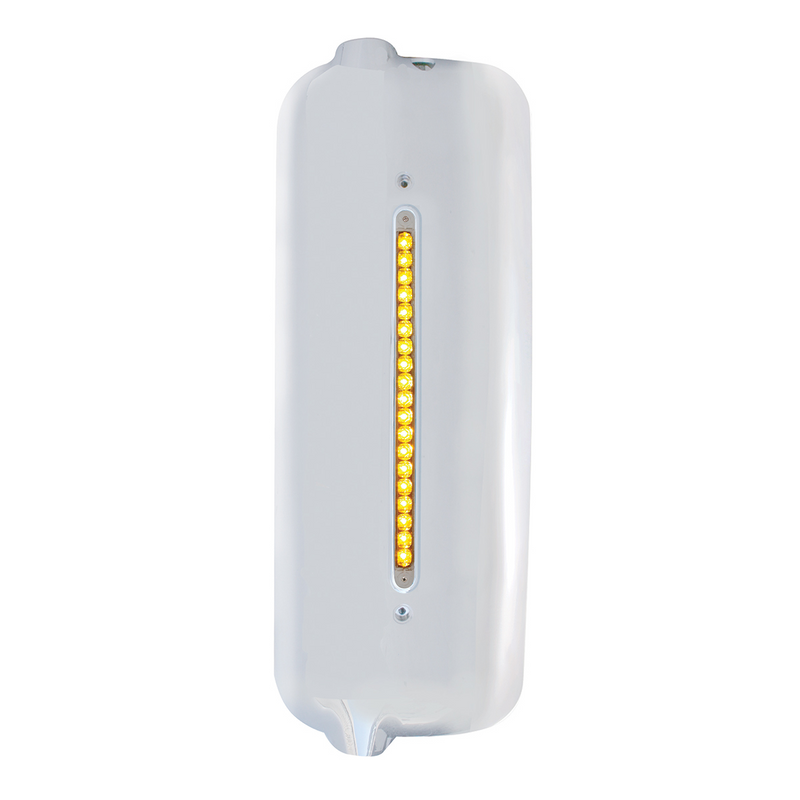 United Pacific Mirror Cover With 19 Amber LED 12" Reflector Light Bar For Pre-2005 FL Century- Driver -Clear Lens 42323