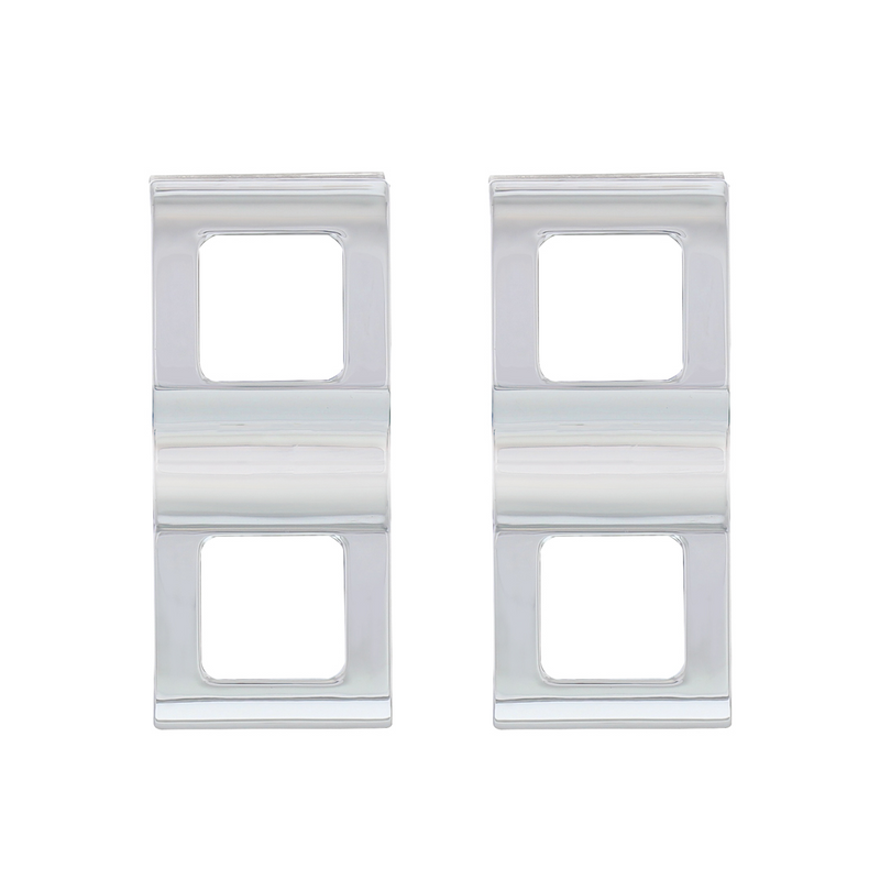 United Pacific Chrome Plastic Switch Covers 2 Openings (Card of 2) 42350