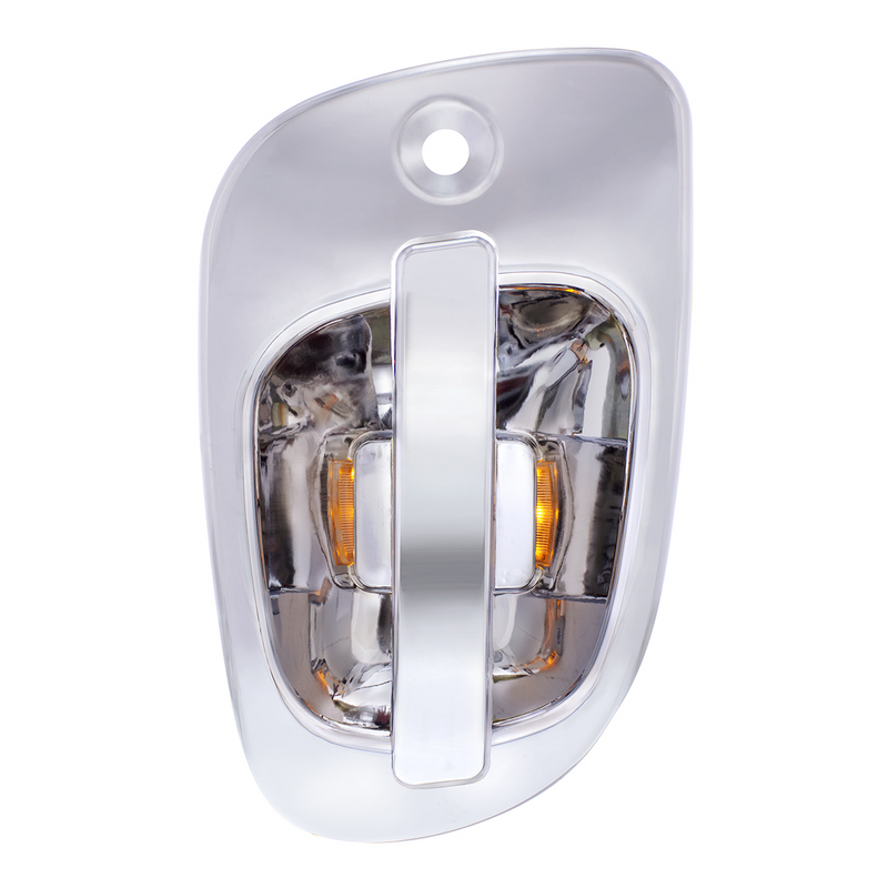 United Pacific 6 Amber LED Chrome Door Handle Cover for 2008-2017 Freightliner Cascadia Driver 42489