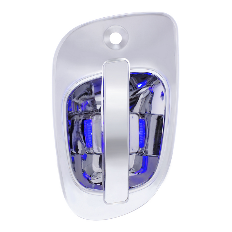 United Pacific 6 Blue LED Chrome Door Handle Cover for Freightliner Driver 42491