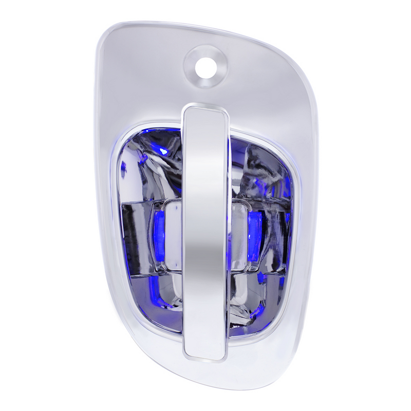 United Pacific 6 Blue LED Chrome Door Handle Cover for Freightliner Passenger 42492