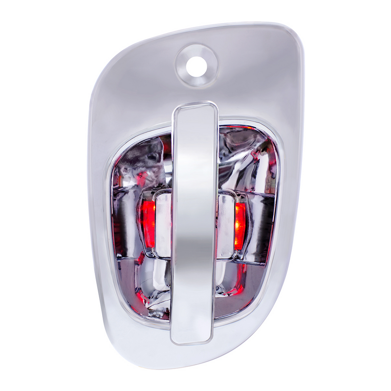 United Pacific 6 Red LED Chrome Door Handle Cover for Freightliner Driver 42493