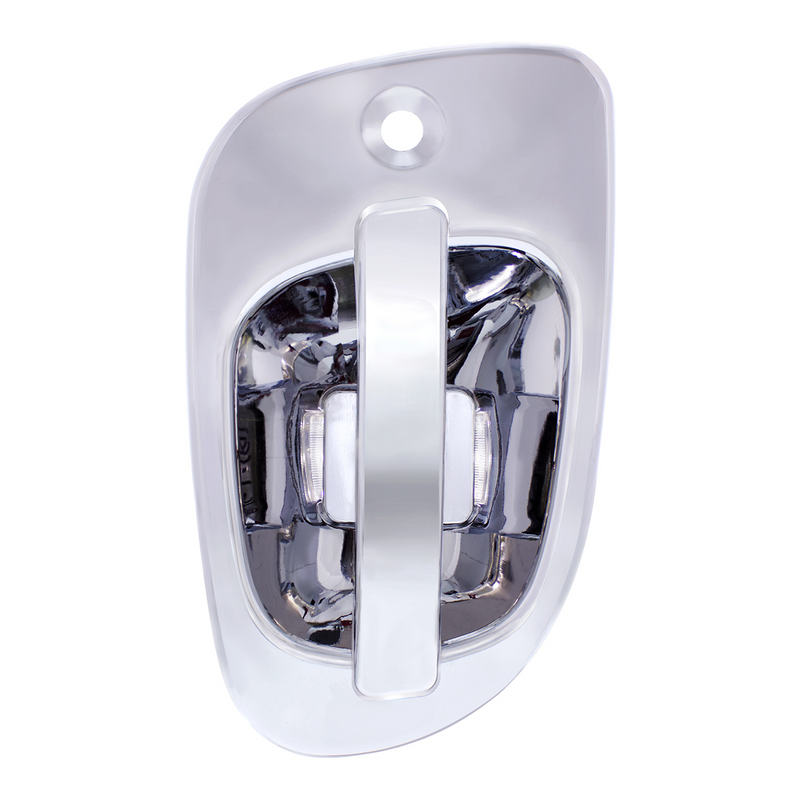 United Pacific 6 White LED Chrome Door Handle Cover for Freightliner Driver 42495
