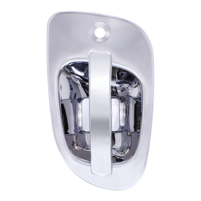 United Pacific 6 White LED Chrome Door Handle Cover for Freightliner Passenger 42496
