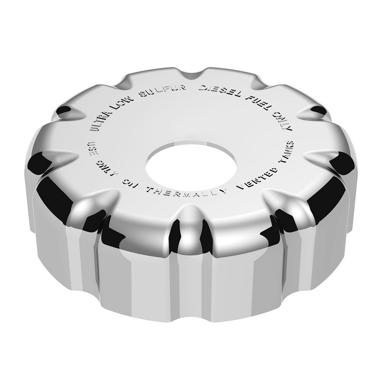 United Pacific Chrome Plastic Fuel Cap Cover For Volvo Locking 42520
