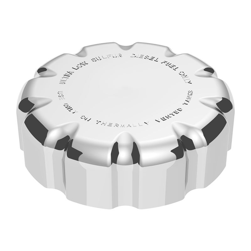 United Pacific Chrome Plastic Fuel Cap Cover For Volvo Non-Locking 42521