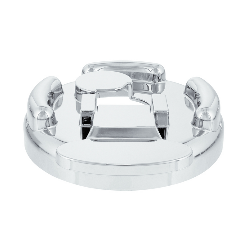United Pacific Chrome Plastic Fuel Cap Cover For Peterbilt Locking 42528