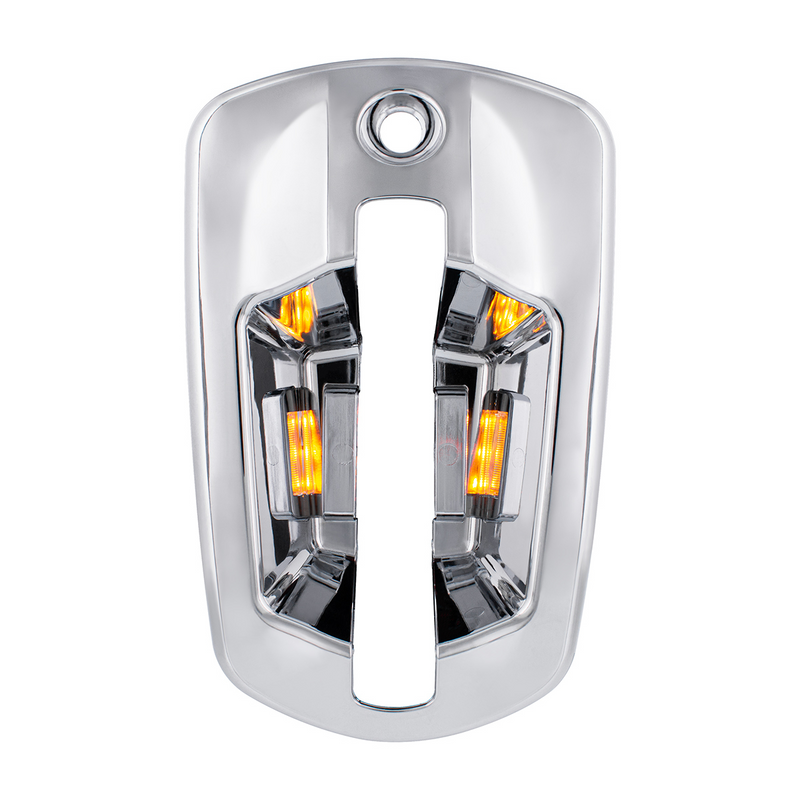United Pacific 6 LED Chrome Door Handle Cover For 2018-2026 Freightliner Cascadia Passenger, Amber LED 42535