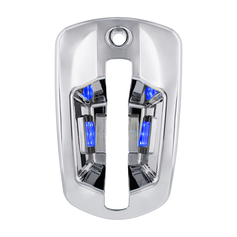 United Pacific 6 LED Chrome Door Handle Cover For 2018-2026 Freightliner Cascadia Passenger, Blue LED 42537