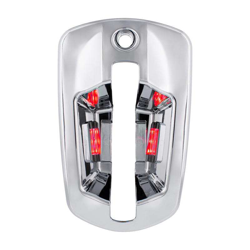 United Pacific 6 LED Chrome Door Handle Cover For 2018-2026 Freightliner Cascadia Passenger, Red LED 42541