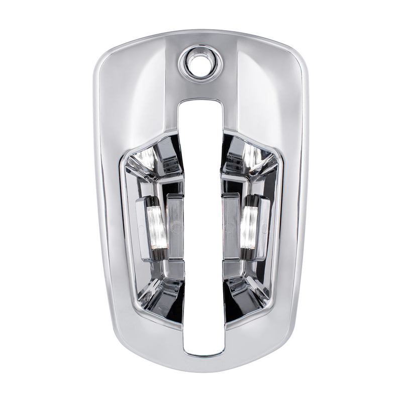 United Pacific 6 LED Chrome Door Handle Cover For 2018-2026 Freightliner Cascadia Driver, White LED 42542
